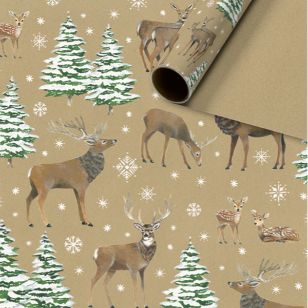 Inpakpapier - Winter wonderland kraft | 70 cm breed