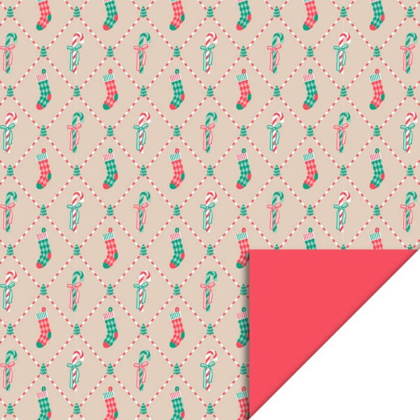 Inpakpapier - X-mas patchwork candy | 70 cm breed