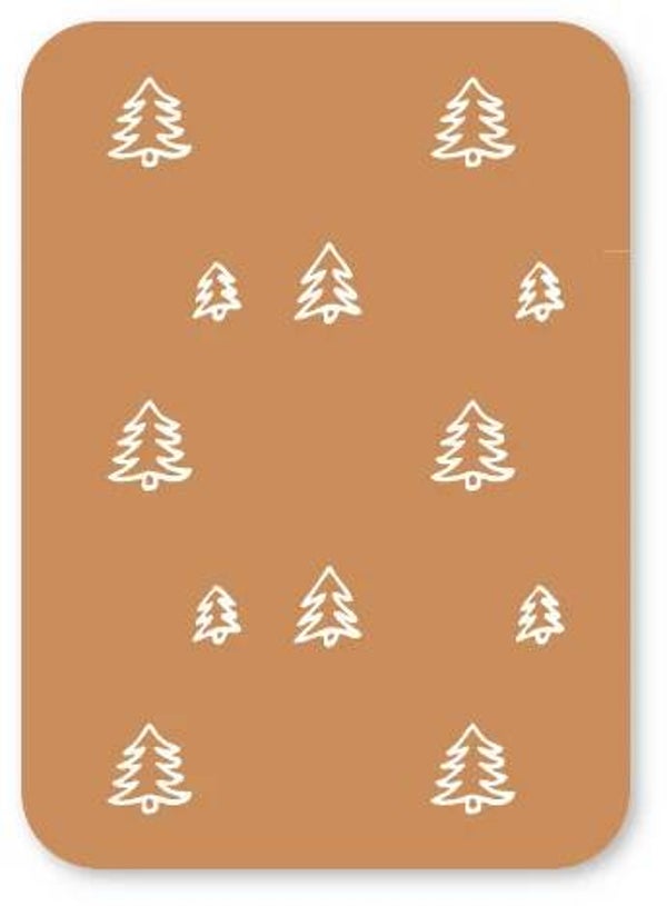 Minikaart - Kerstboompjes bruin