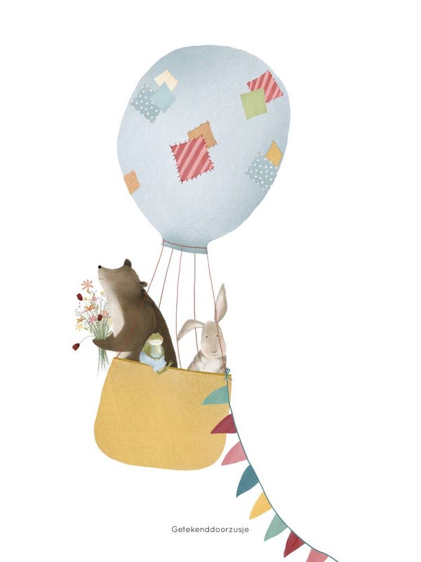 Ansichtkaart XL - Luchtballon (incl. envelop)