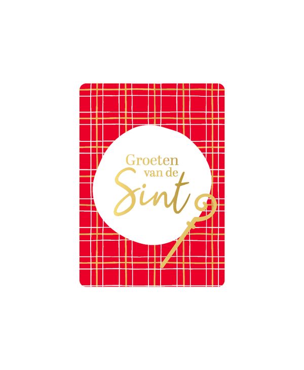 Minikaartje - Groeten van de Sint ruit rood
