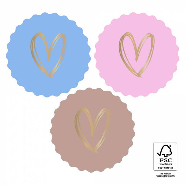 Sticker - Multi hart pastel (6 stuks)