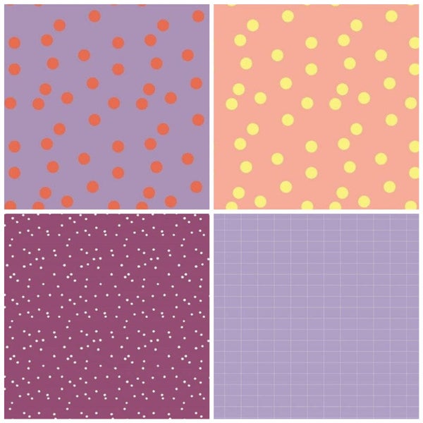 Inpakpapier - Set roze/paars | 30 cm breed