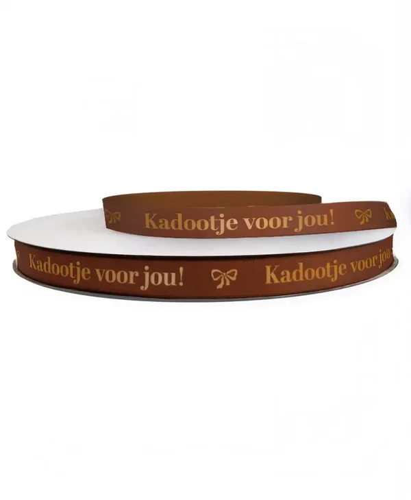 Lint - Satijn Kadootje voor jou bruin/koper