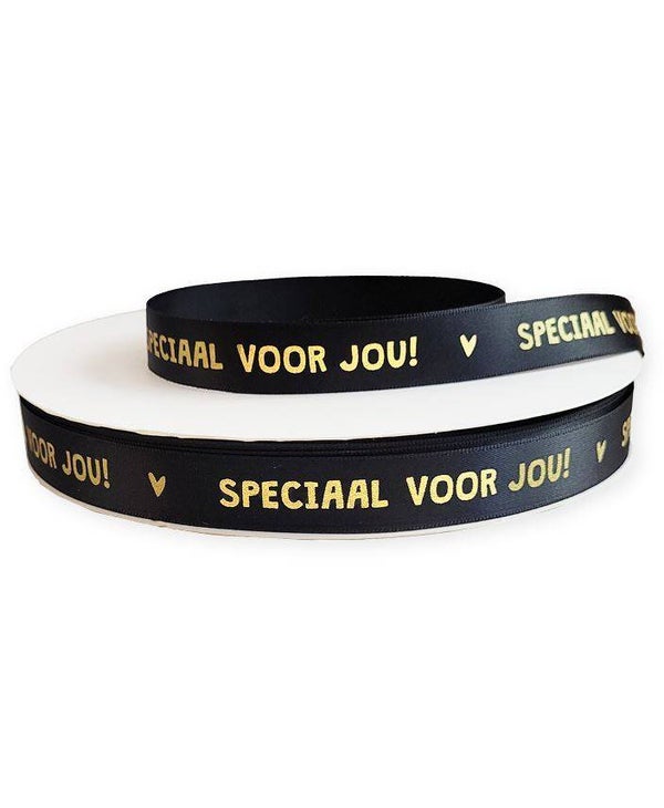 Lint - Satijn Speciaal voor jou zwart/goud