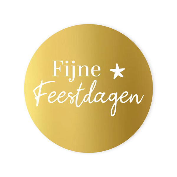 Sticker - Fijne feestdagen goud (5 stuks)