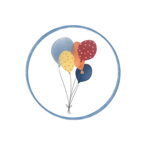 Sticker - Ballonnen kleur (5 stuks)
