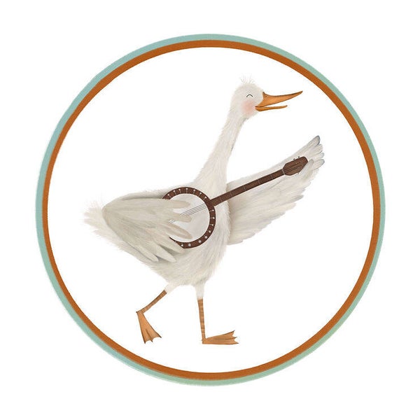 Sticker - Gansje met banjo (5 stuks)