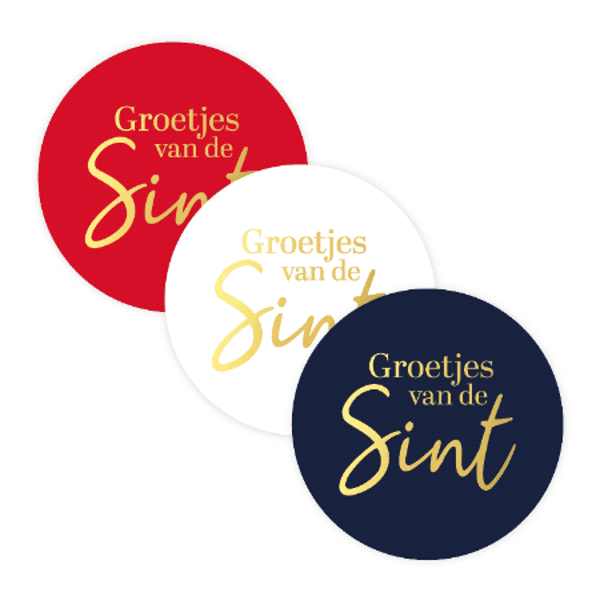 Sticker - Groetjes van de Sint (5 stuks)