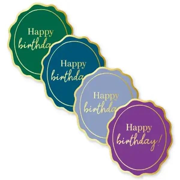 Sticker - Happy birthday kleurrijk (5 stuks)