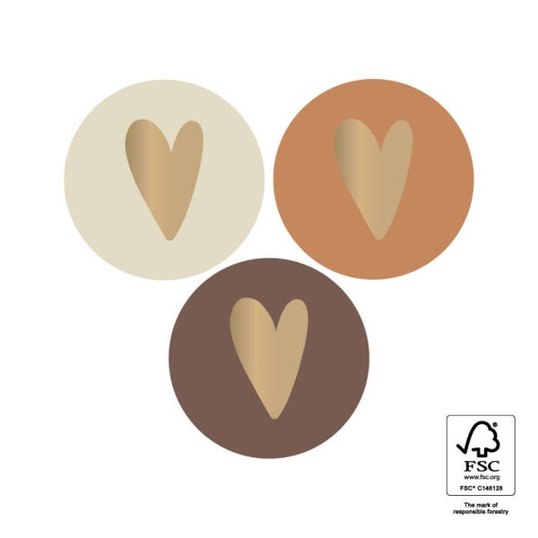 Sticker - Hart bruin (6 stuks)