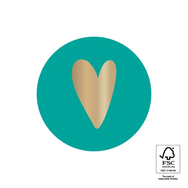 Sticker - Hart turquoise (6 stuks)