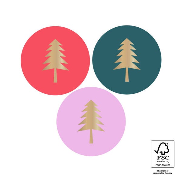 Sticker - Multi kerstboom colorfull (6 stuks)