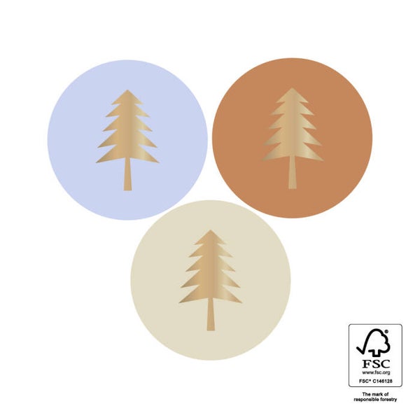 Sticker - Multi kerstboom natural (6 stuks)