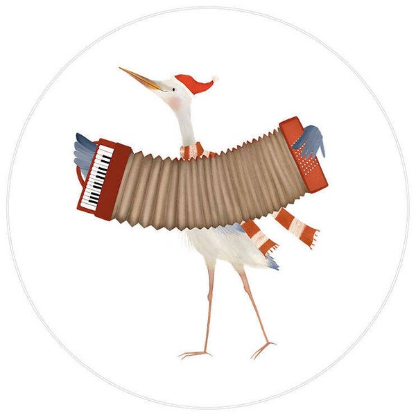 Sticker - Reiger met accordeon (5 stuks)