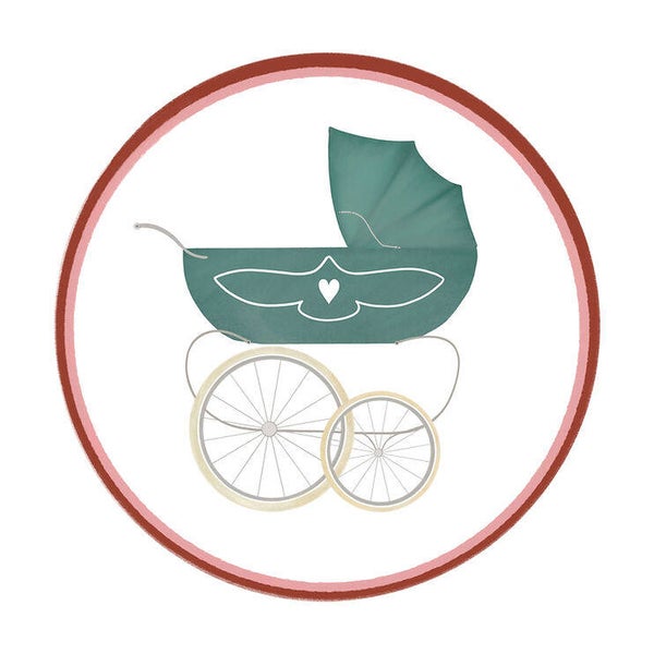 Sticker - Vintage kinderwagen XL (5 stuks)