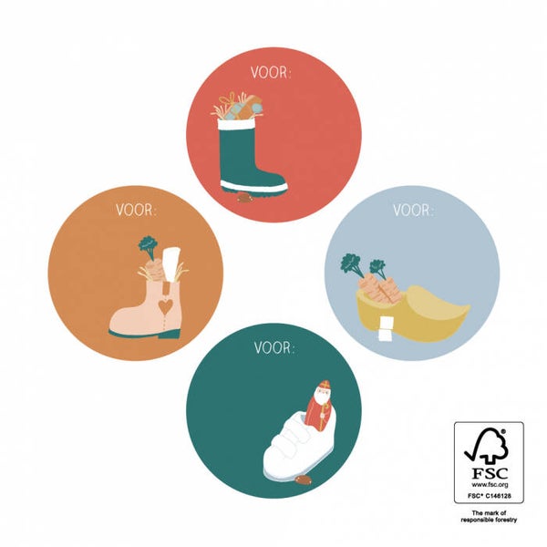 Sticker - Multi schoen sint (6 stuks)