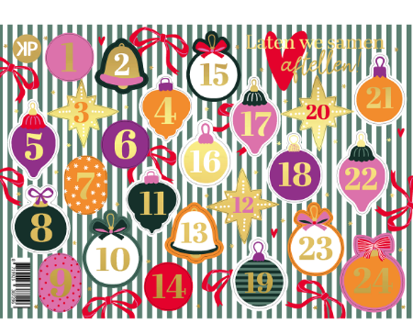 Stickervel A5 - Advent kleurrijk
