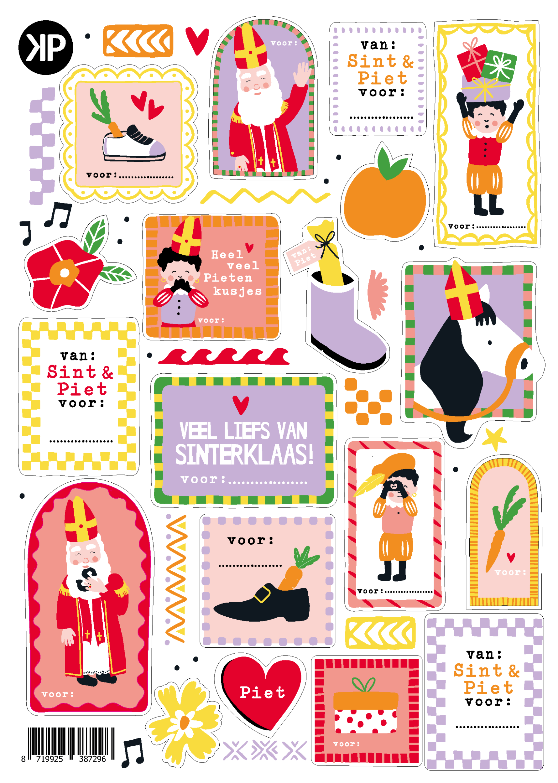 Stickervel A5 - Sinterklaas feest