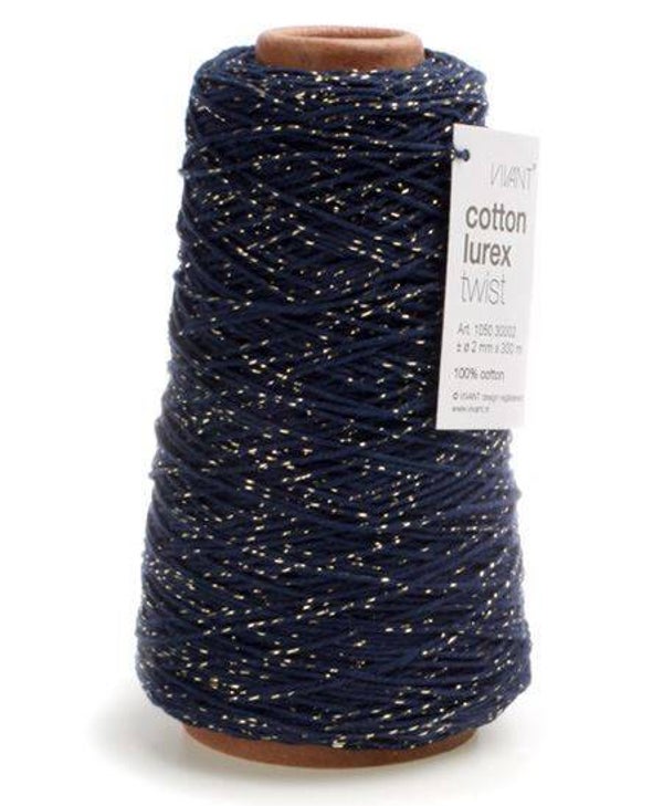 Touw - Twist donkerblauw/goud