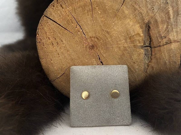 Oorknop zilver met geelgouden laag rond plaatje oor171