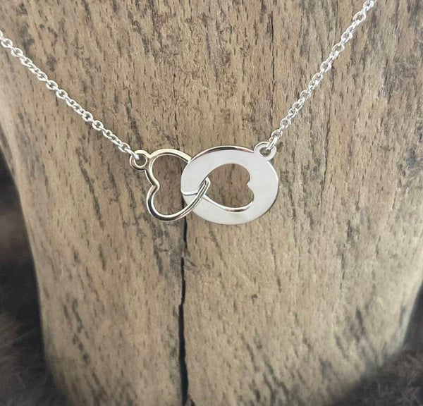 Anker collier met twee harten