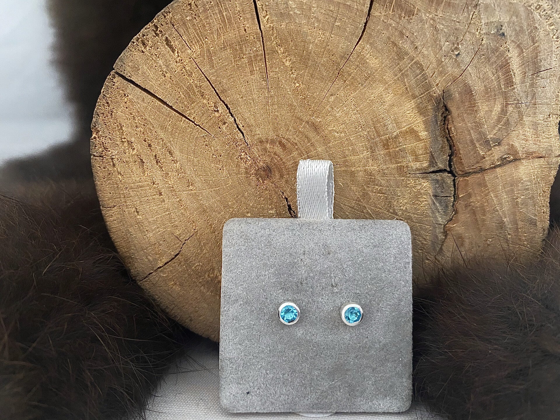 Oorknop zilver met turquoise zirkonia 1011126