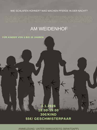 Geschwister Nachtspaziergang am Weidenhof