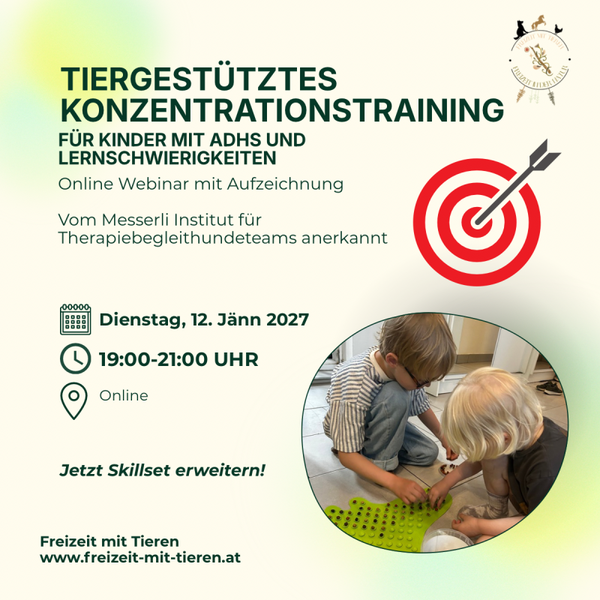 Fortbildung-Tiergestütztes Konzentrationstraining