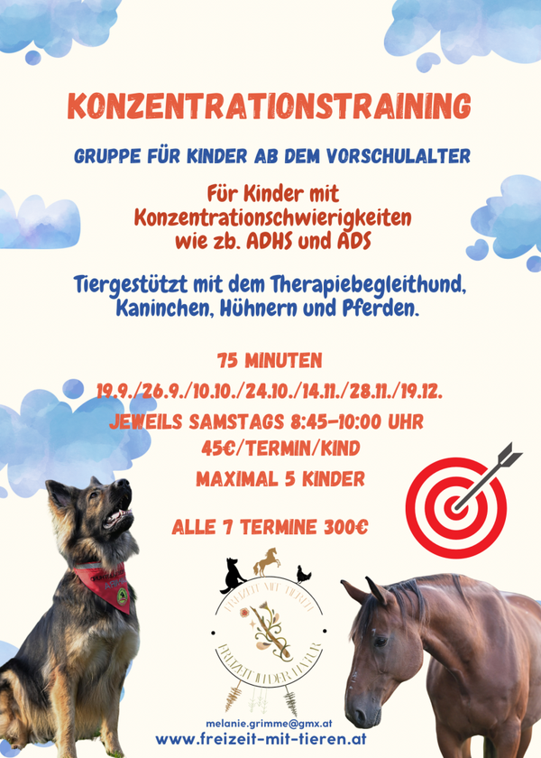 Konzentrationstraining mit Tieren