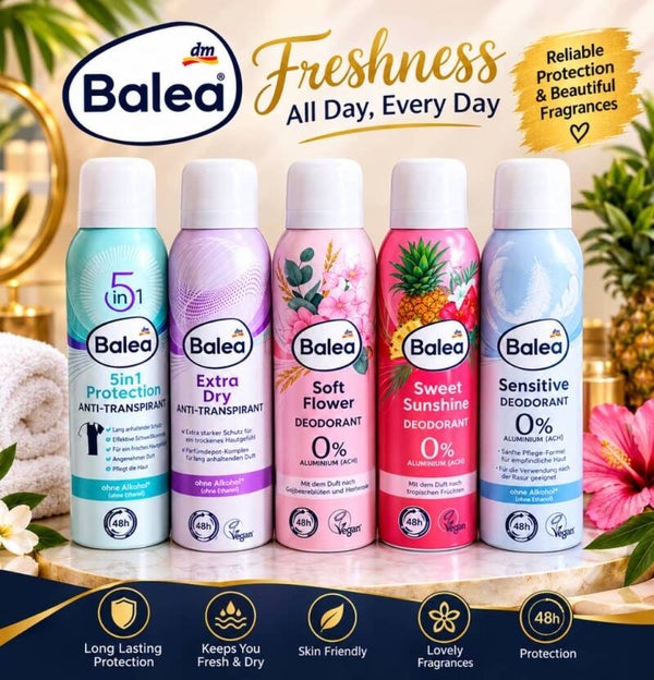 Balea Deodorant Spray Collection – Freshness All Day (Gh 35.00)
