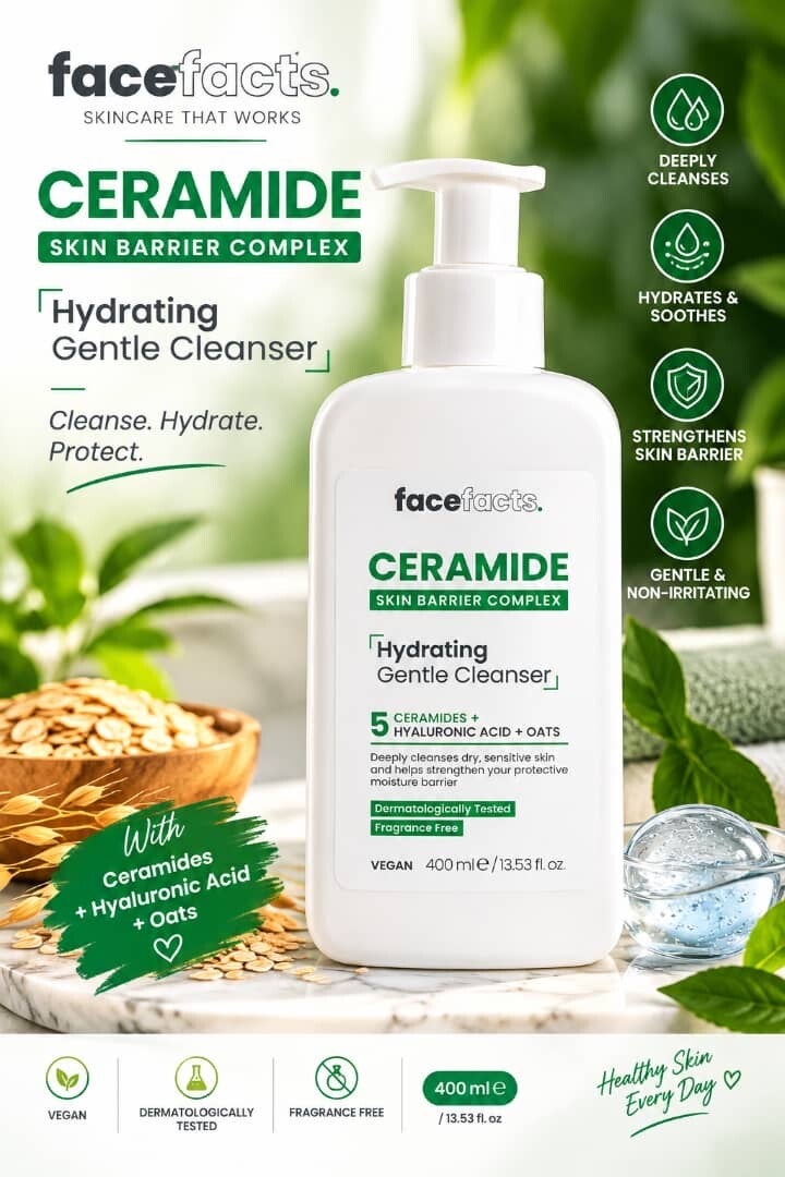 Face Facts Ceramide Hydrating Gentle Cleanser – 400ml (Gh 120.00)