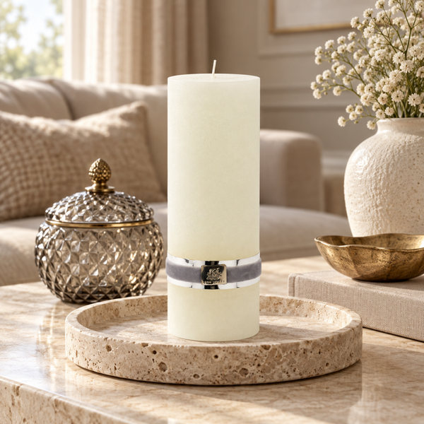 Rustic pillar candle 20 cm