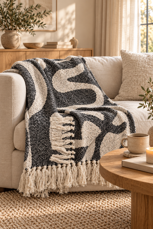 Salobre Plaid, Sort, Blandede fibre