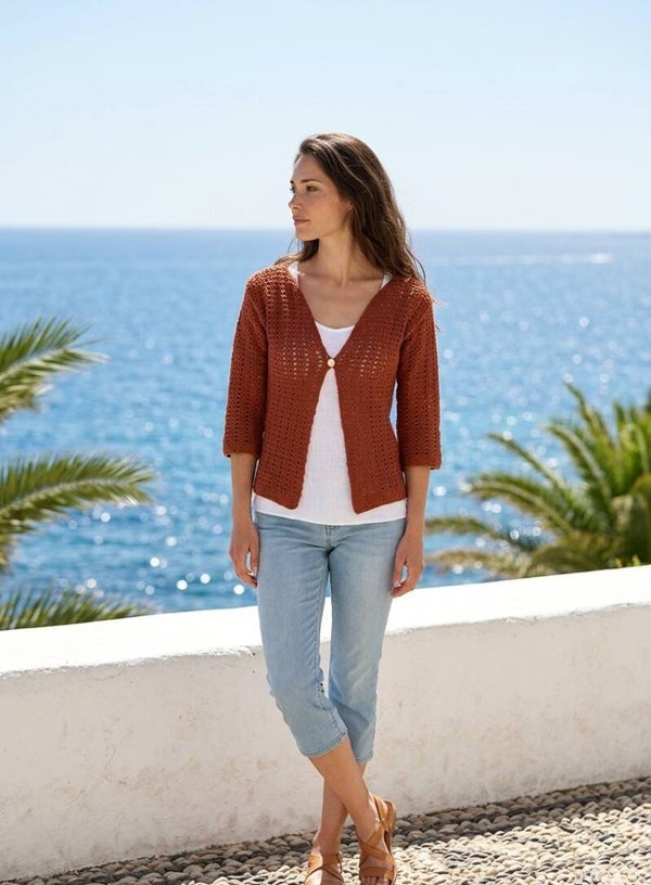 Cardigan "TERRA" - Pièce unique - 80% coton recyclé/20% polyester recyclé OEKO TEX