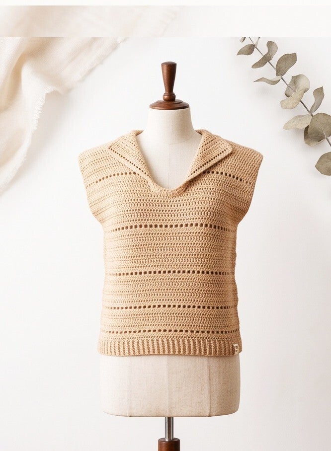 Débardeur taupe "DUNE" - pièce unique