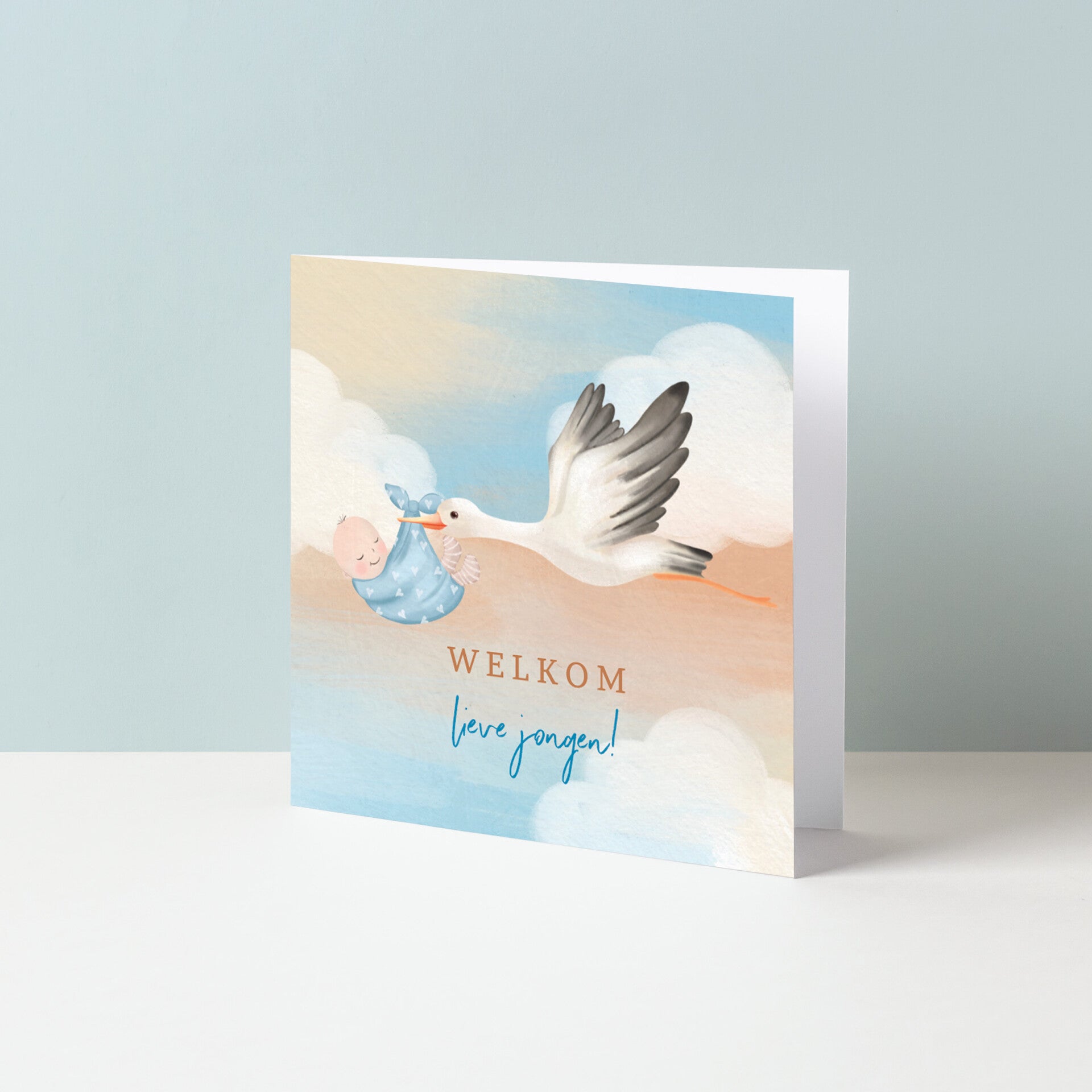 Wenskaart "Welkom lieve jongen"