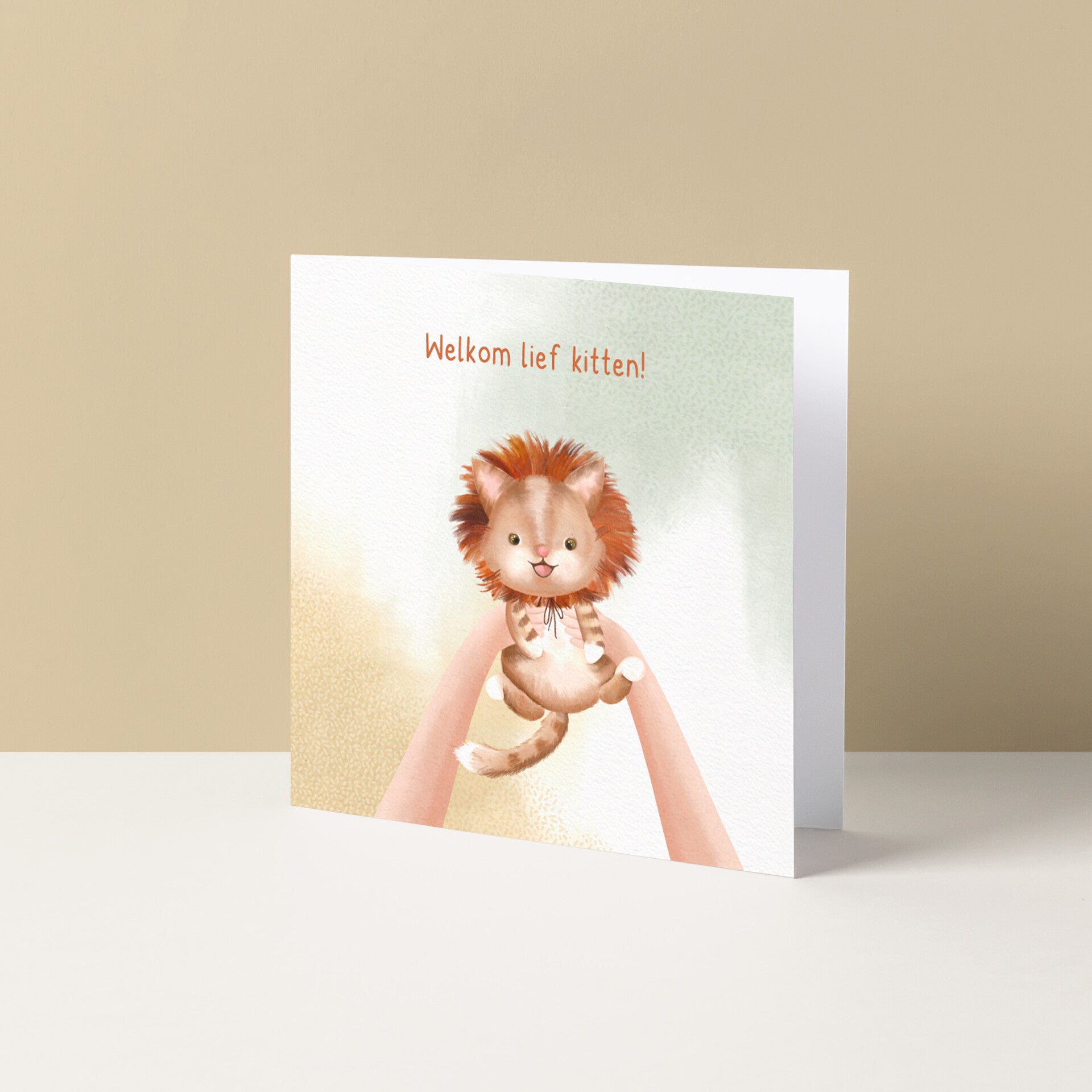 Wenskaart "Welkom lief kitten"