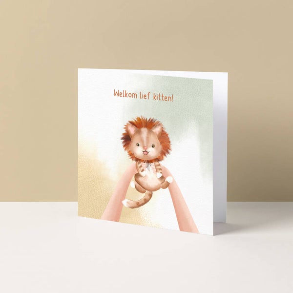 Wenskaart "Welkom lief kitten"