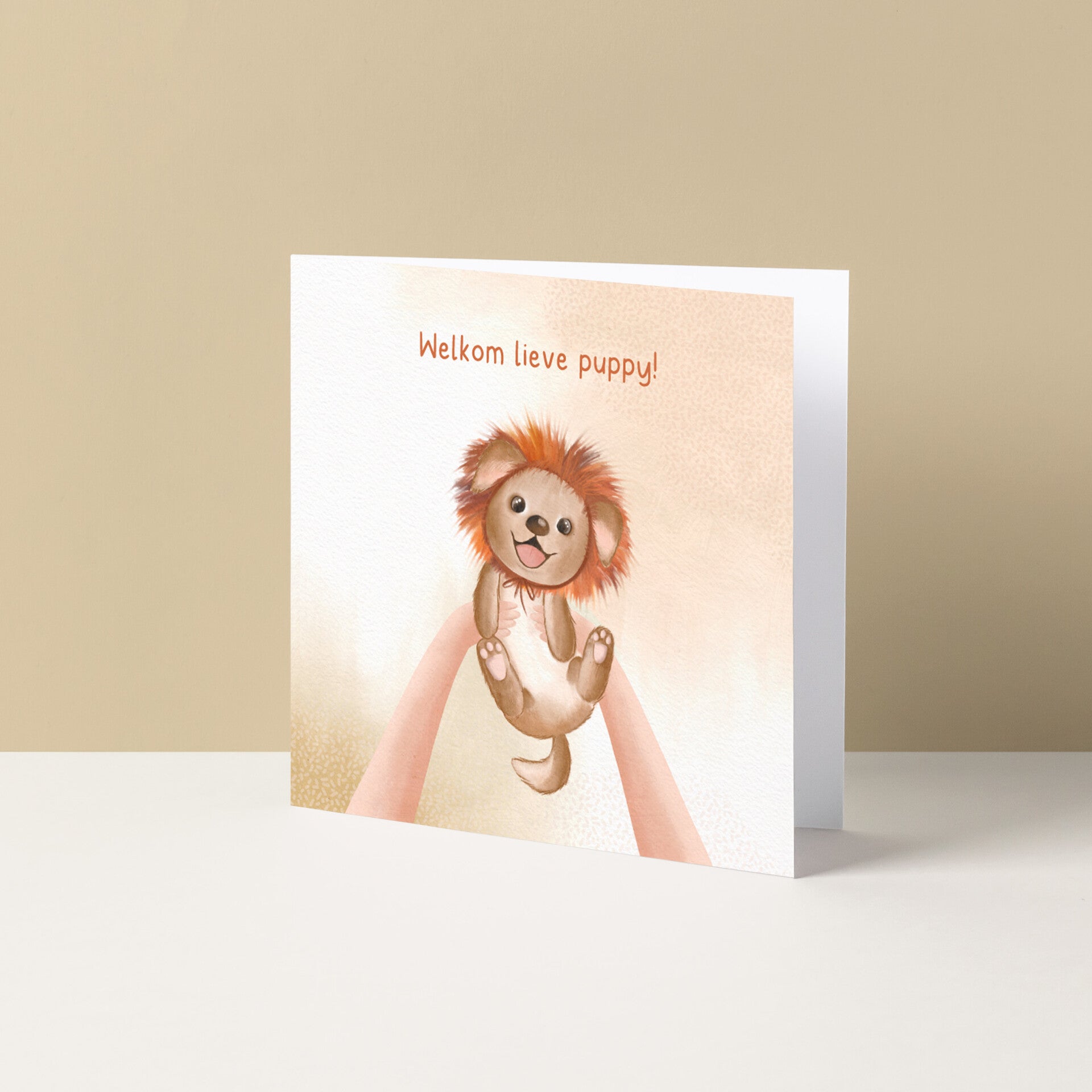 Wenskaart "Welkom lieve puppy"