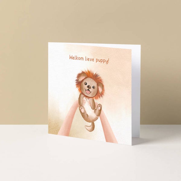 Wenskaart "Welkom lieve puppy"