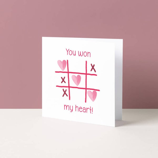 Wenskaart "You won my heart"