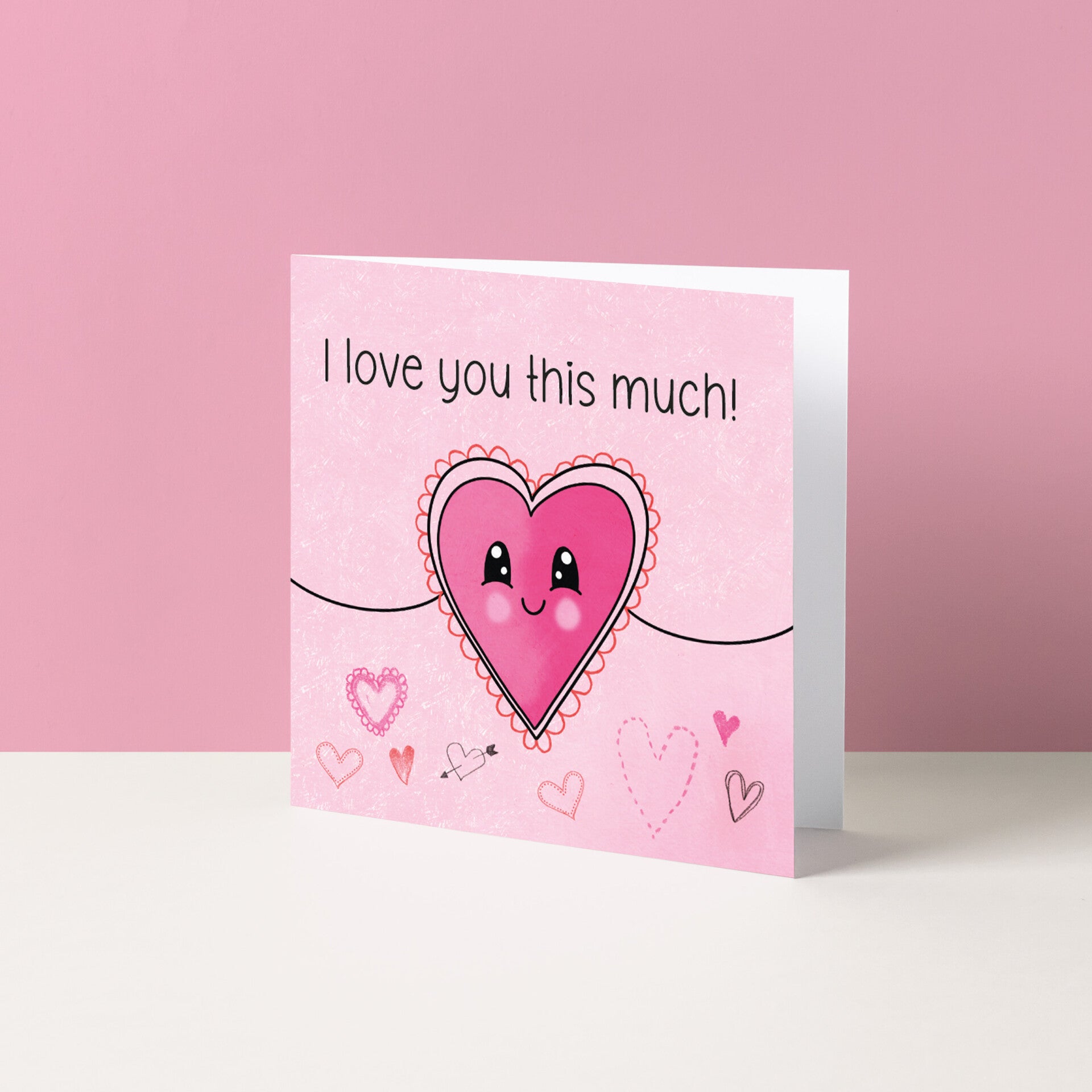 Wenskaart "I love you this much"