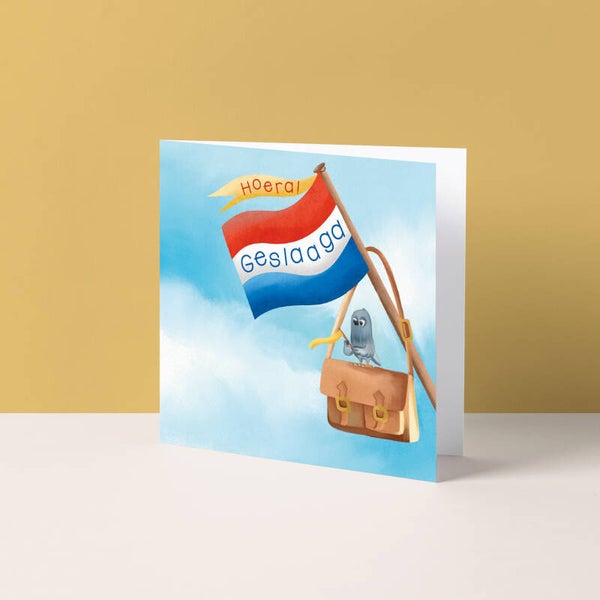 Wenskaart "Hoera geslaagd!"