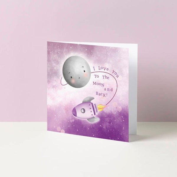 Wenskaart "Moon and back"