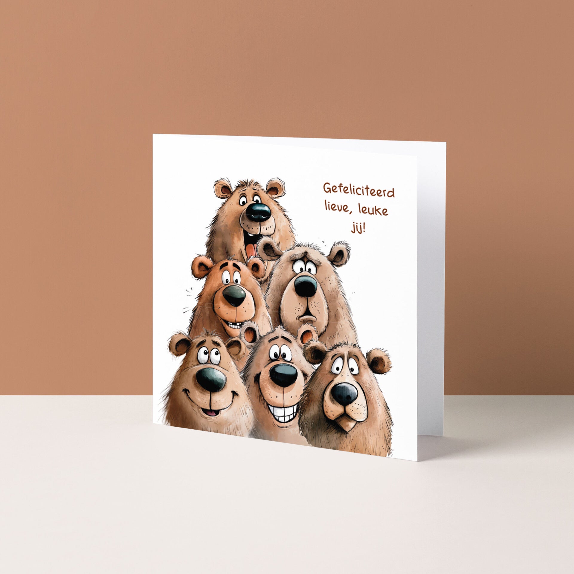 Wenskaart "Gefeliciteerd, lieve, leuke jij!"