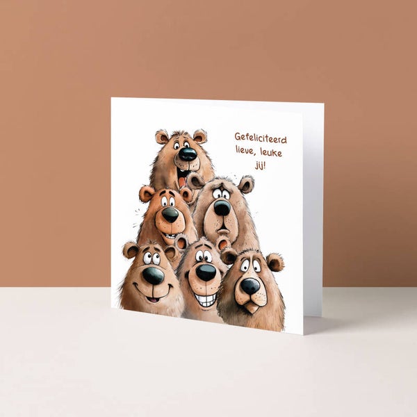 Wenskaart "Gefeliciteerd, lieve, leuke jij!"