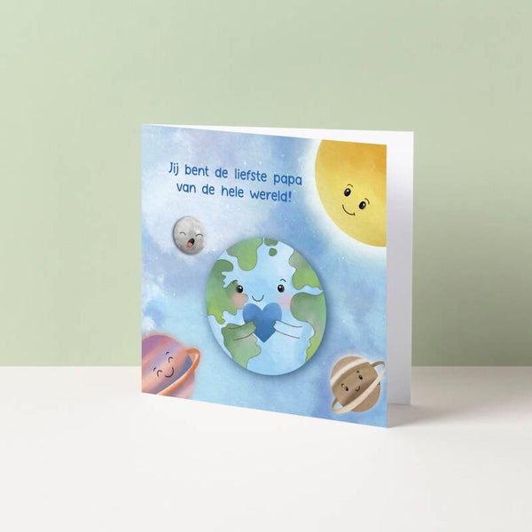 Wenskaart "De liefste papa van de wereld"