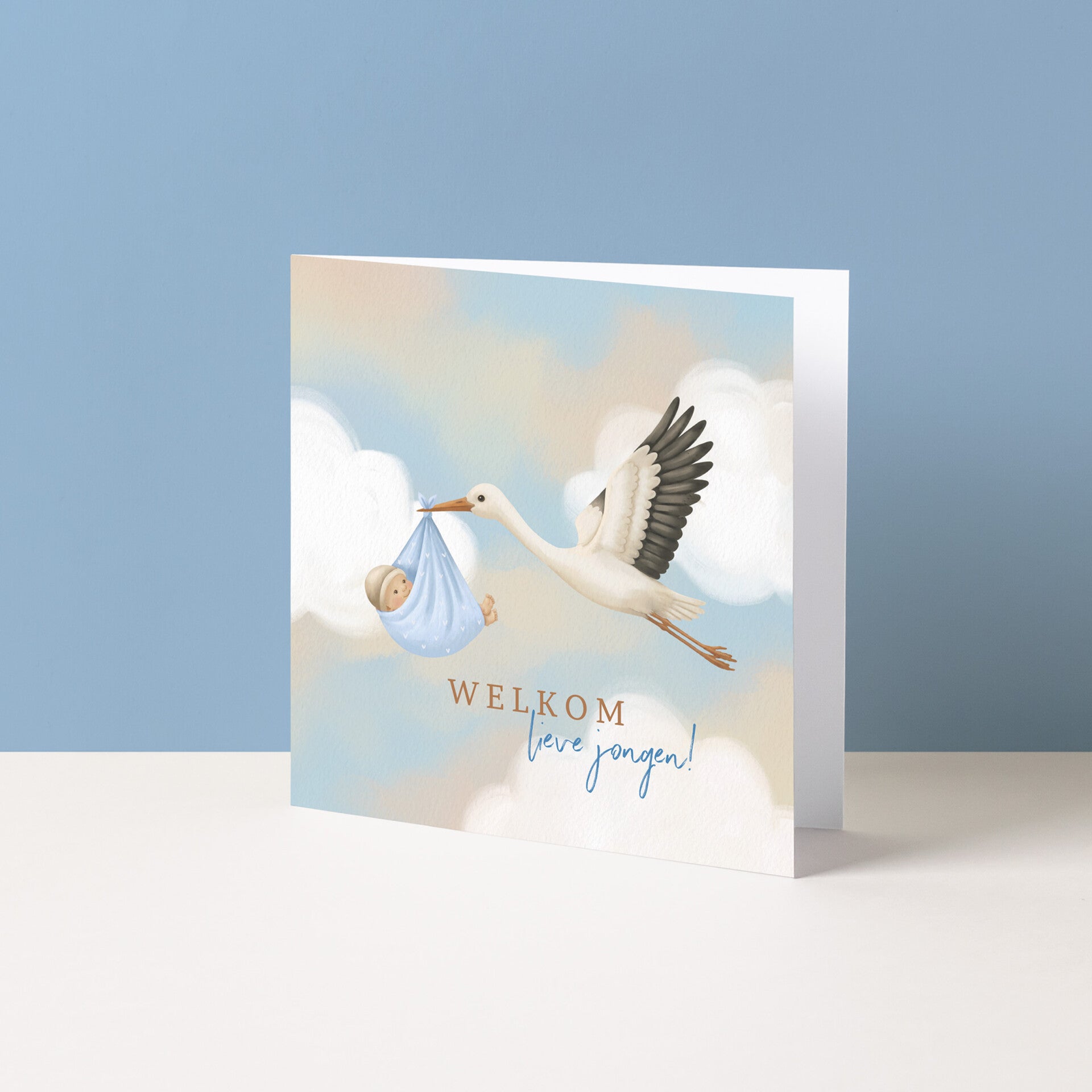 Wenskaart "Welkom lieve jongen"