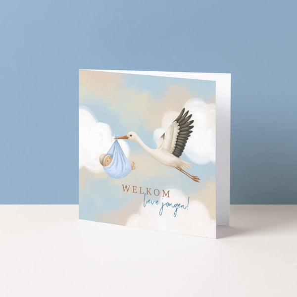 Wenskaart "Welkom lieve jongen"
